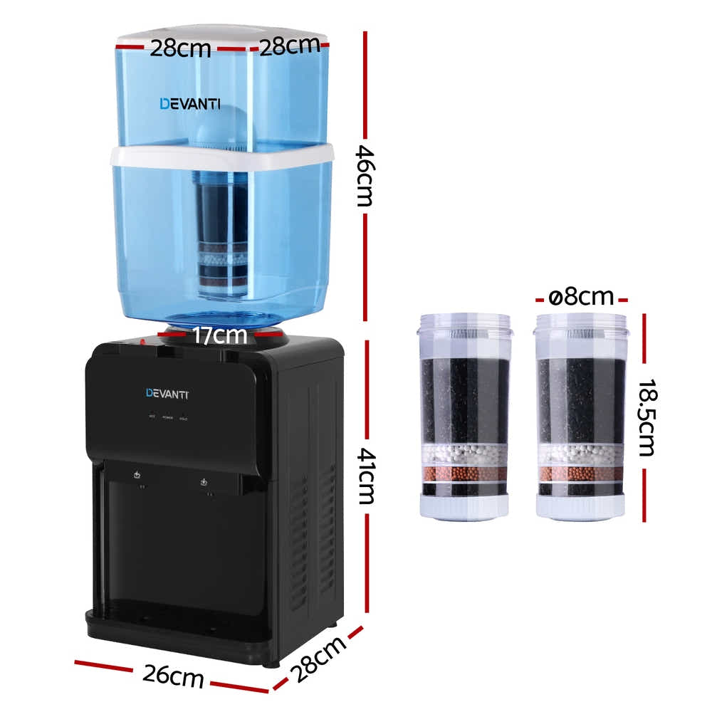 DS NA Water Cooler Dispenser 22L Bench Top Chiller Purifier Filter Hot Cold