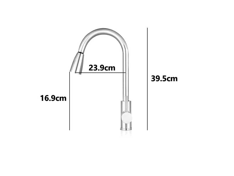 Silver Kitchen Faucet with Pull-out Spray