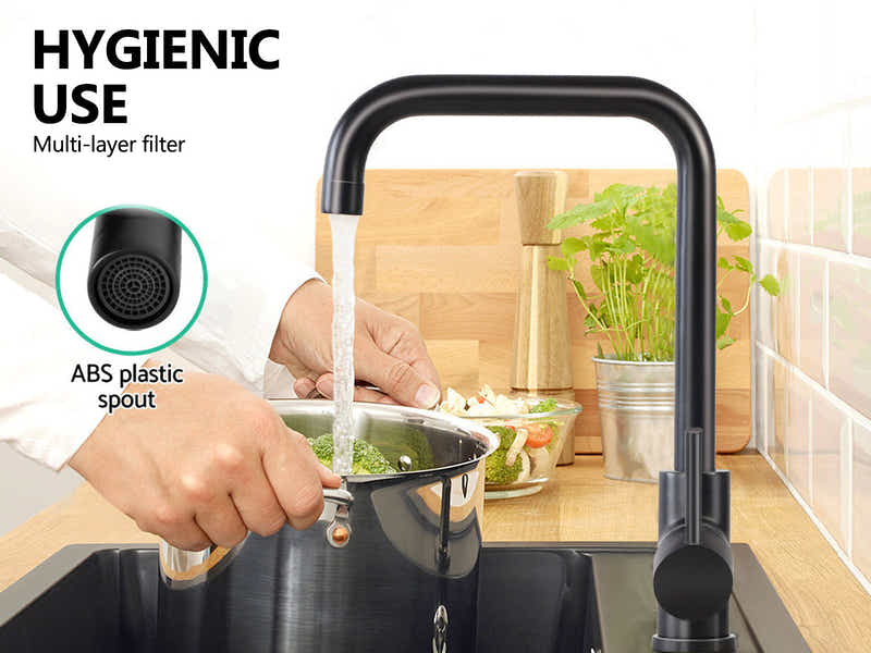 Black Kitchen Faucet - Square