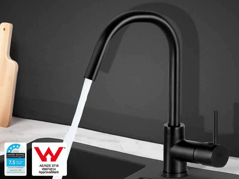 Black Kitchen Faucet - Gooseneck