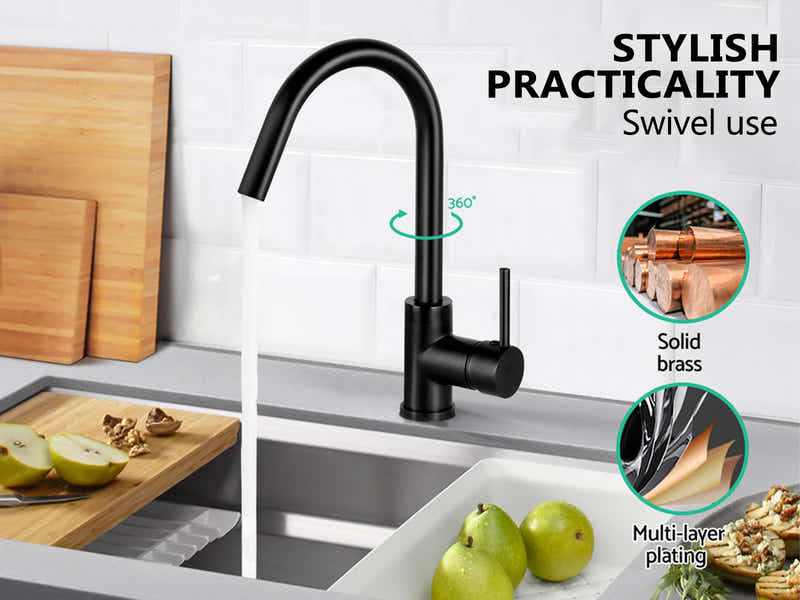 Black Kitchen Faucet - Gooseneck