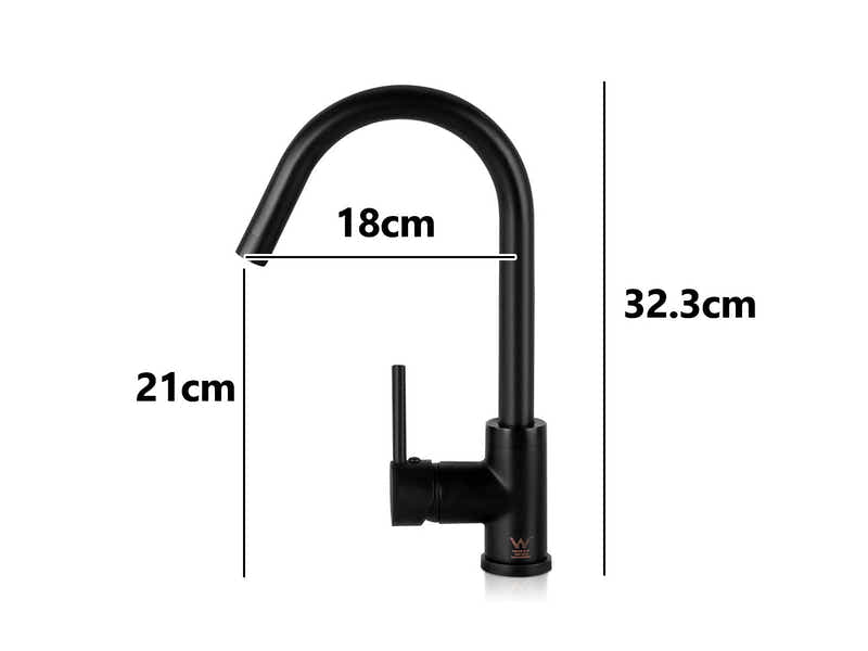 Black Kitchen Faucet - Gooseneck
