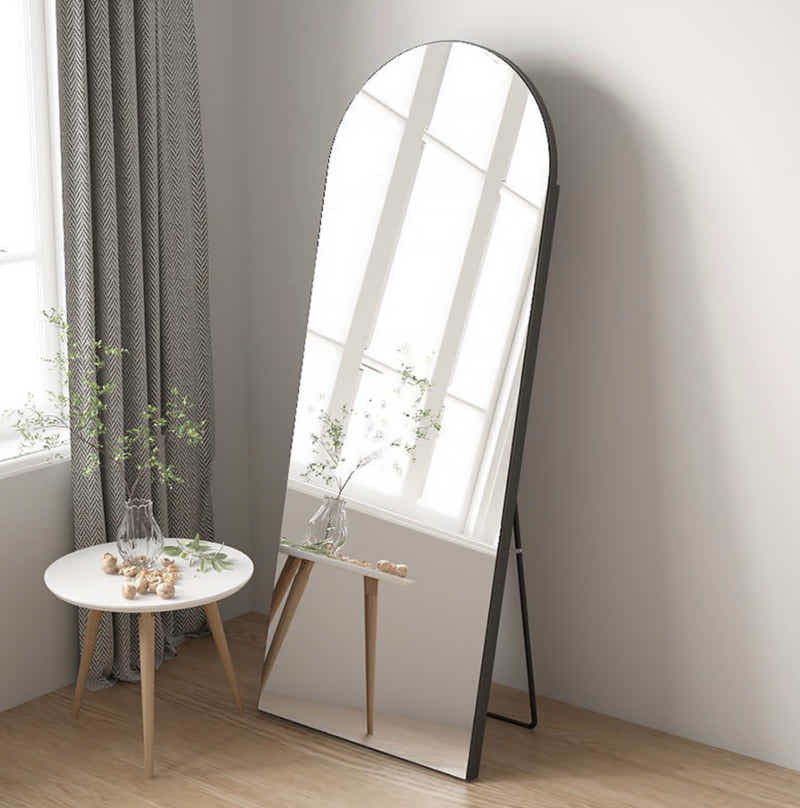 DS BS Arched Full Length Mirror With Stand 50×170cm -Black