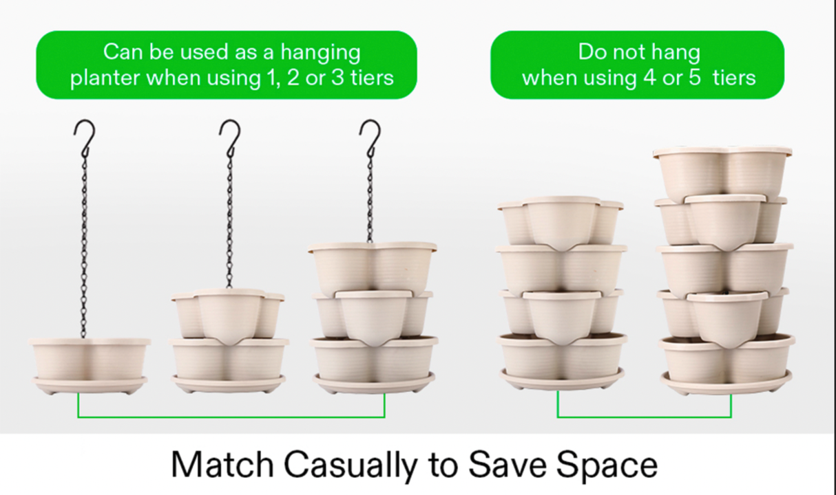 DS BS 5 Tier Vertical Stackable Planter