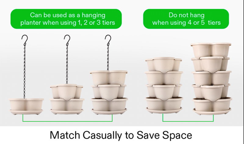 DS BS 5 Tier Vertical Stackable Planter