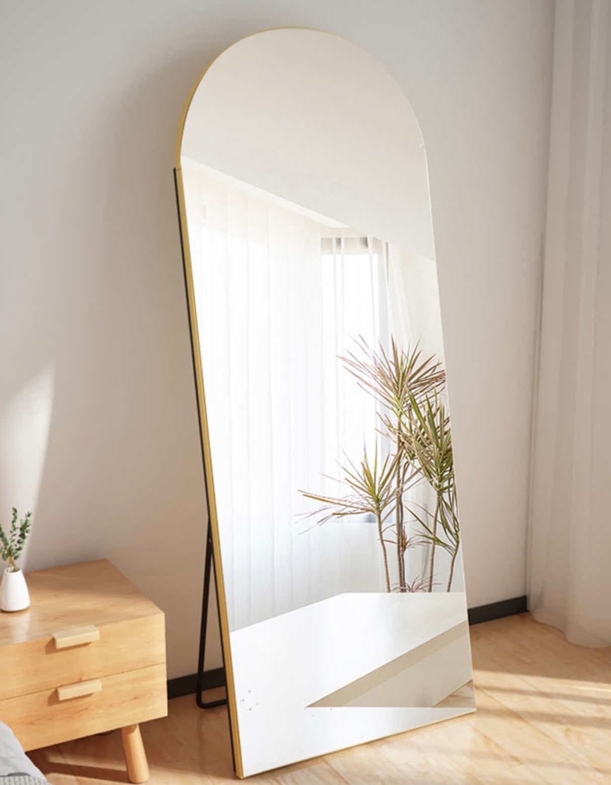 DS BS Arched Full Length Mirror With Stand 50×170cm - Glod
