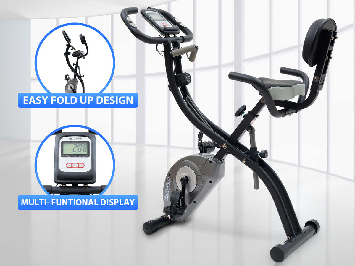 X-Bike Folding Recumbent Exercise Bike With Rope