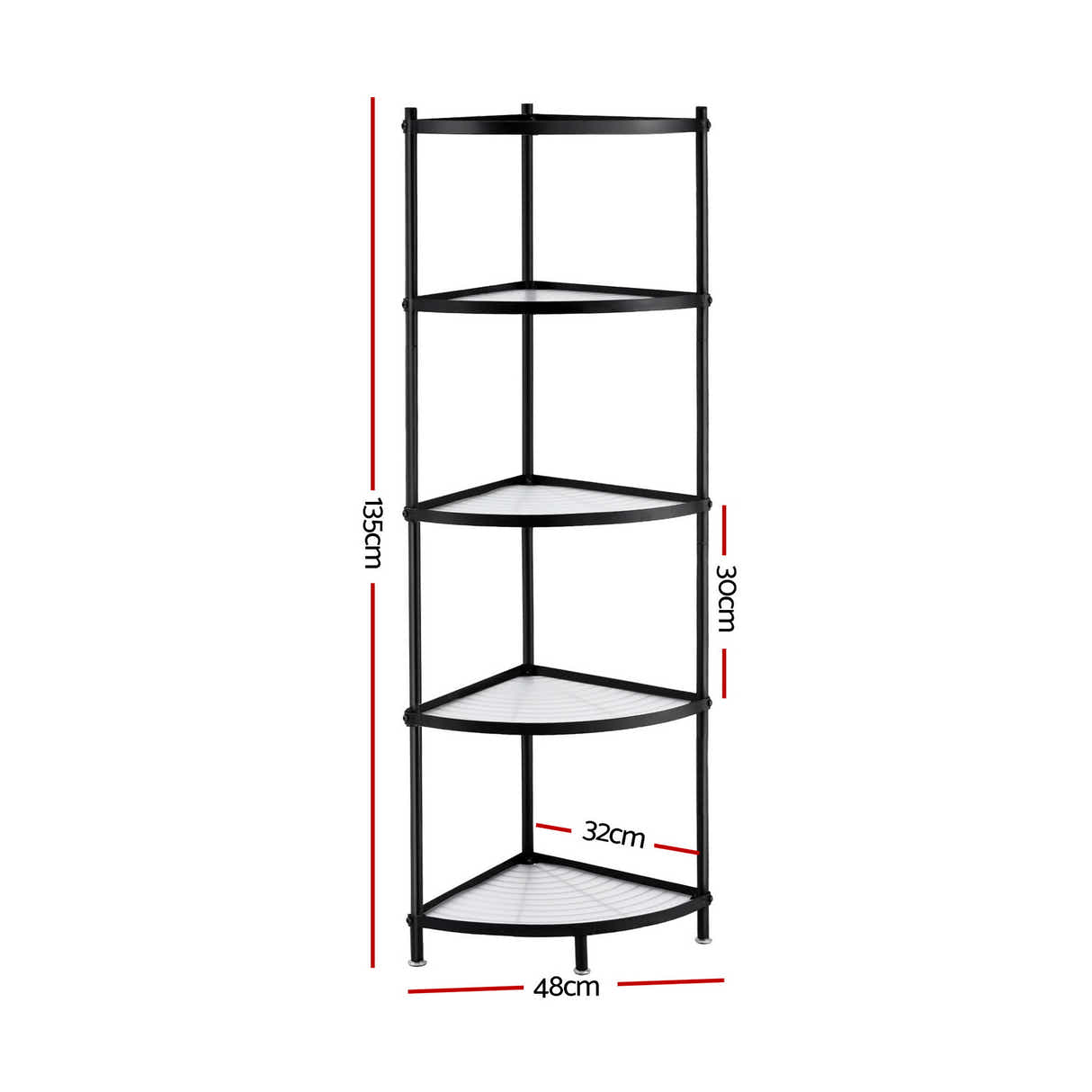 DS NA Artiss 5-Tier Kitchen Corner Shelf Rack Stand Microwave Metal Storage