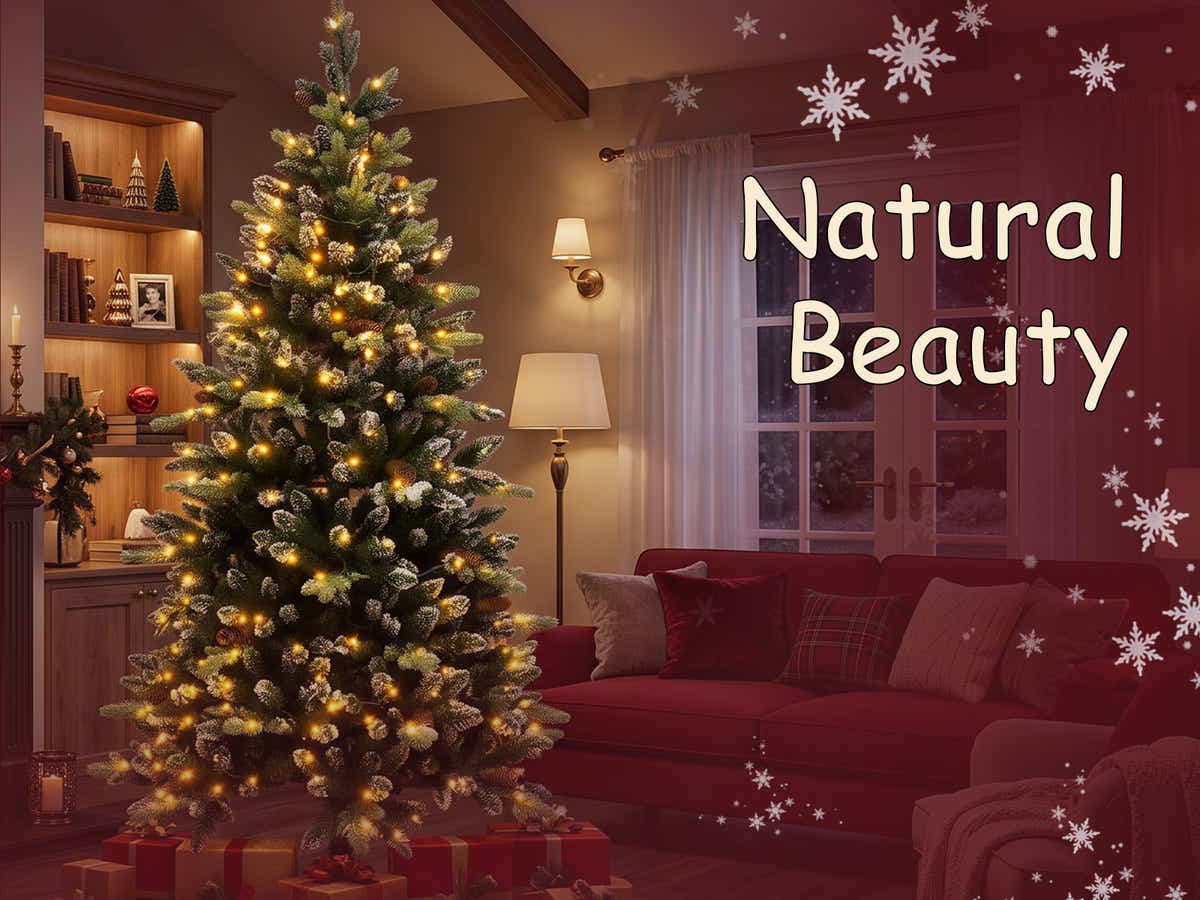 DS Christmas Tree Snow Tips with Lights - 6FT/180cm