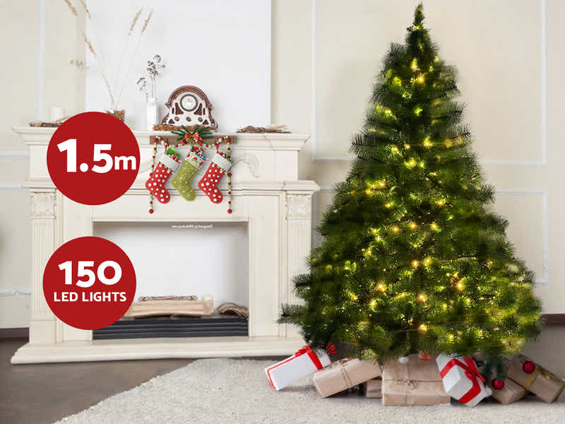 Christmas Tree with LED Lights - 5Ft/150 cm
