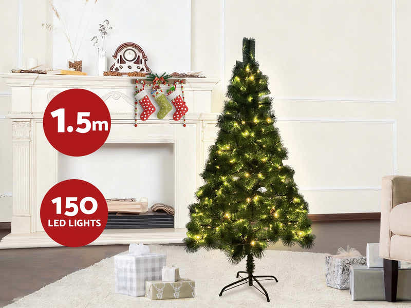 Christmas Tree with LED Lights - 5Ft/150 cm