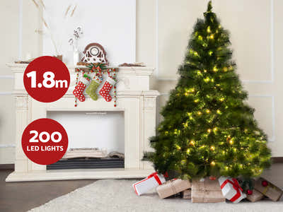 Christmas Tree with LED Lights - 6Ft/180 cm