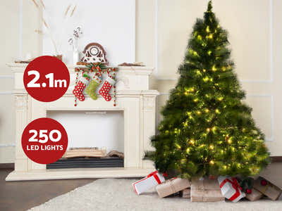 Christmas Tree with LED Lights - 7Ft/210 cm
