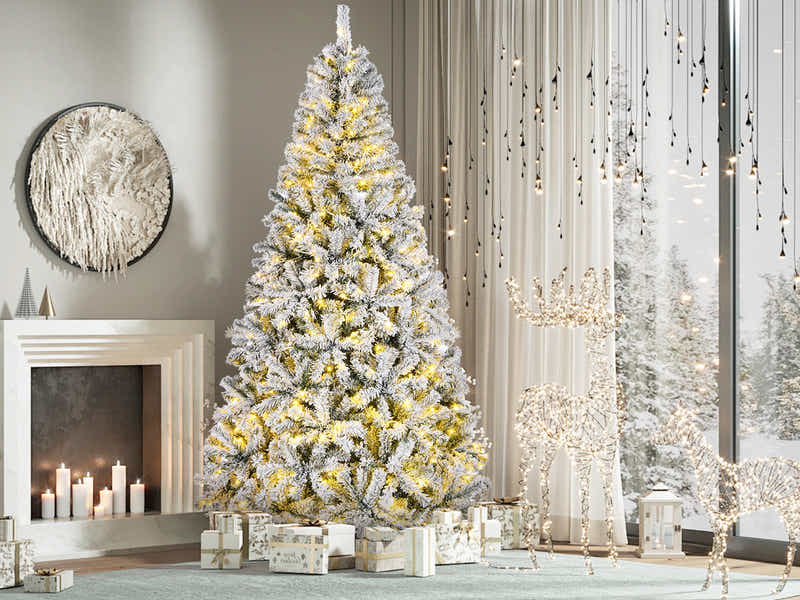 Flocked PVC Christmas Tree - 7FT/210 cm