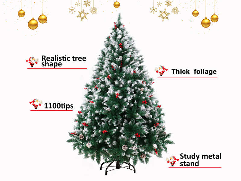 PVC Christmas Tree with Snow - 7Ft/210 cm