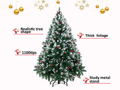 PVC Christmas Tree with Snow - 7Ft/210 cm
