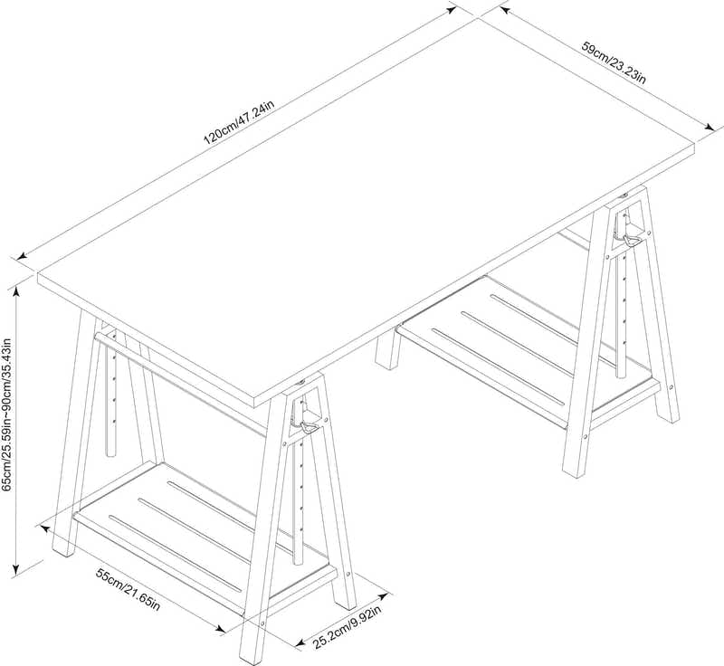 Adjustable Metal Frame Desk