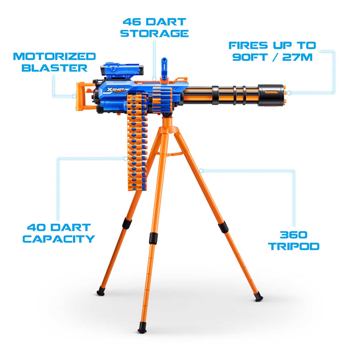 ZURU X-Shot Insanity S1 Motorized Rage Fire Gatling Gun (72 Darts)