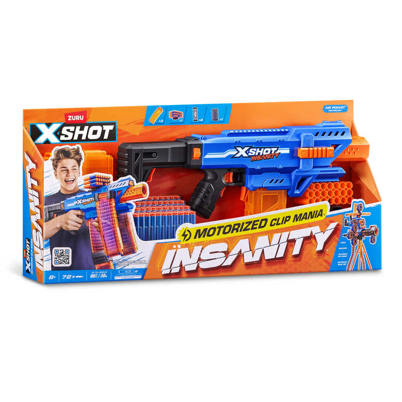 ZURU X-Shot Insanity S1 Motorized Clip Blaster (72 Darts)