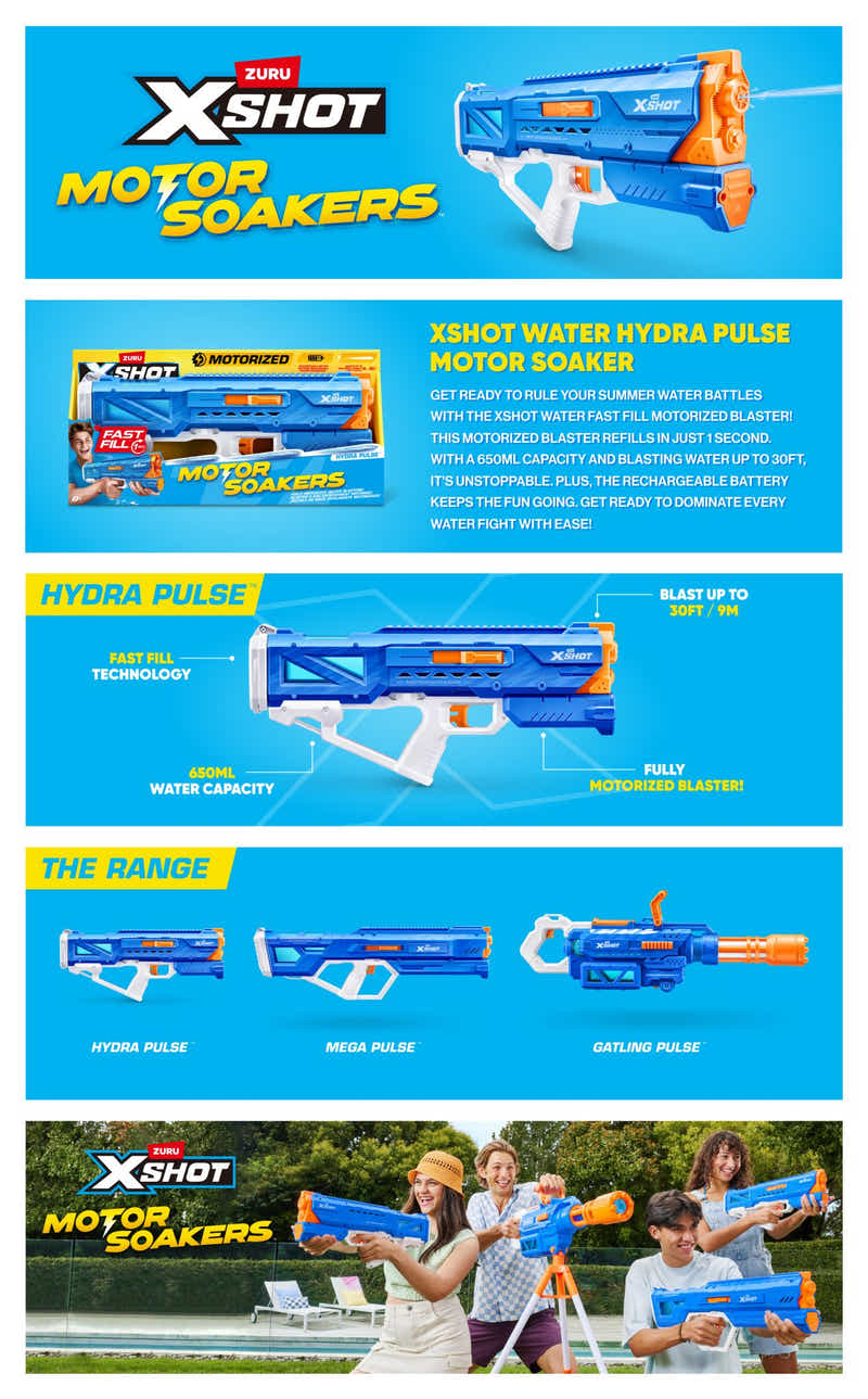 ZURU X-Shot Water Fast-Fill S1 Small Motor Soaker