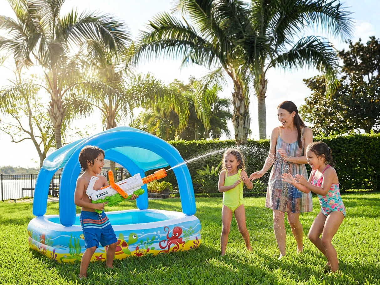 Bestway Shaded Play Pool + ZURU X-Shot Fast Fill Hydro Cannon