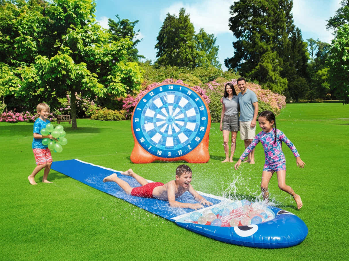 Bestway Kickball Inflatable Dartboard + ZURU Shark Slide