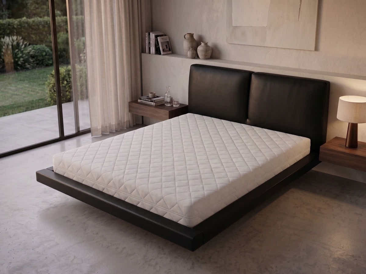 Priscilla PU Floating Bed Frame Black - Queen