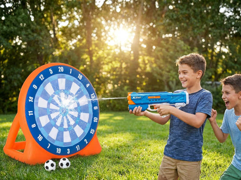 Bestway Inflatable Dartboard + ZURU X-Shot Water Fast-Fill Small Motor Soaker