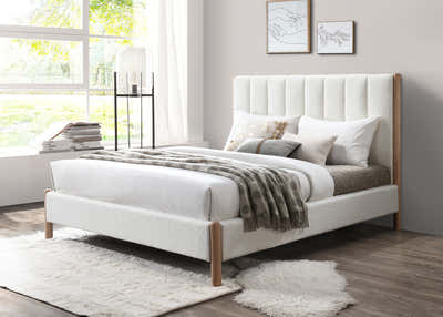 Tokoroa Boucle Bed Frame - Queen