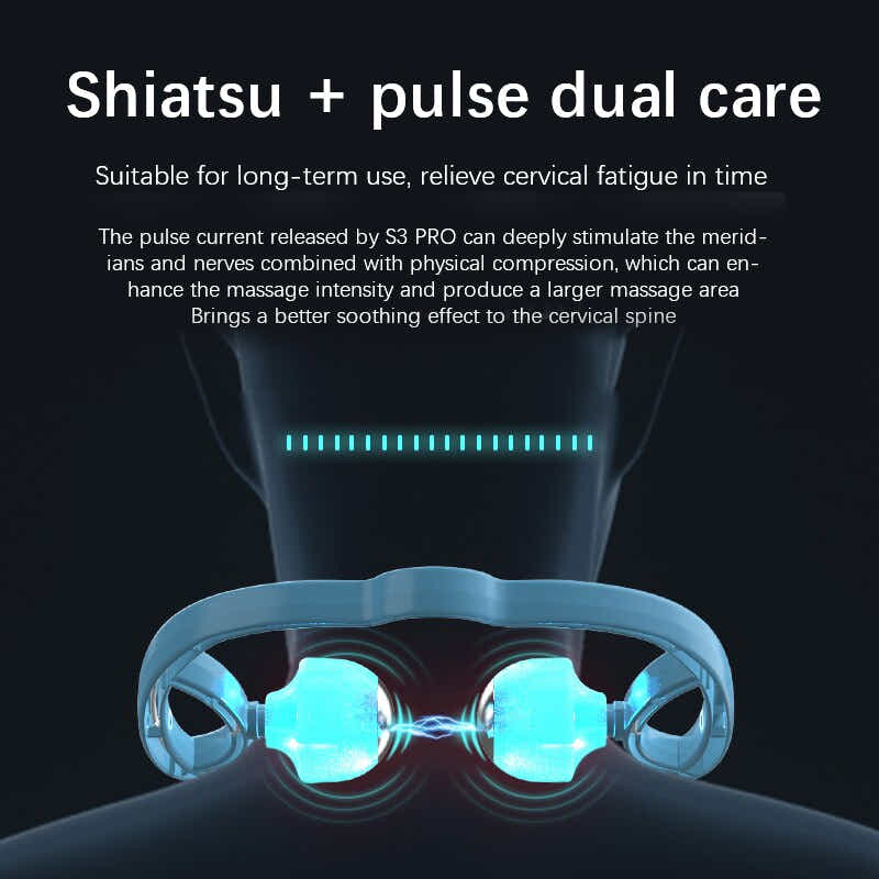 DS BS Dual Trigger Neck Shoulder Point Roller Pulse Massager-Gray