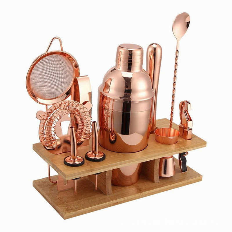 DS BS 11 Pcs Premium 550ml Cocktail Shaker Set Bartender Kit-RoseGold