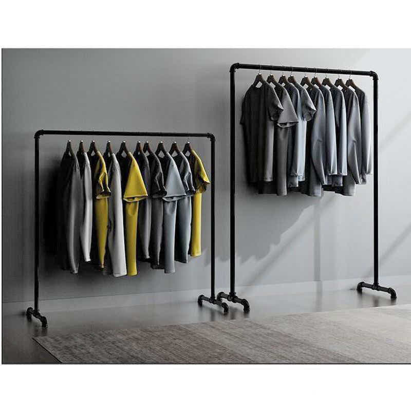 DS BS Industrial Freestanding Pipe Clothing Rack 150X150cm-Black