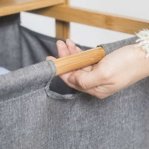 DS BS Natural Bamboo 2-Tier Multifunctional 2 Drawer Basket Rack