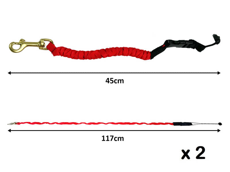 A5 Kayak Paddle Leash with Brass Hooks x 2