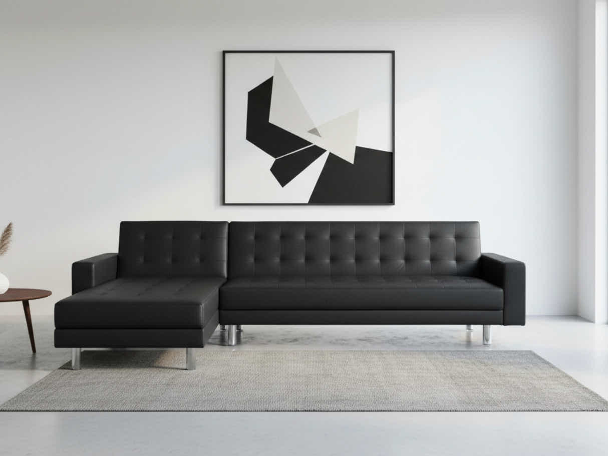 Klika PU Leather Sofa Bed - Black