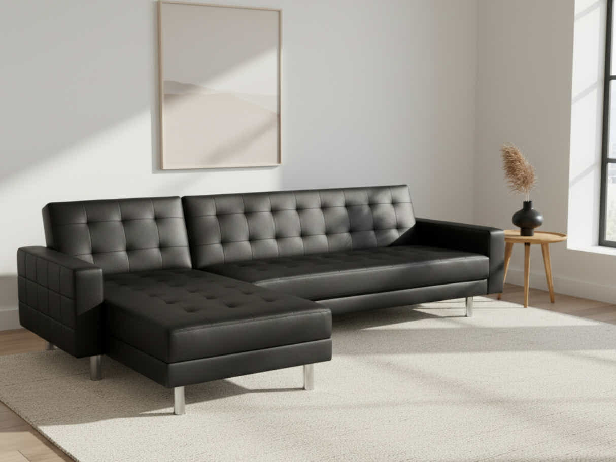 Klika PU Leather Sofa Bed - Black