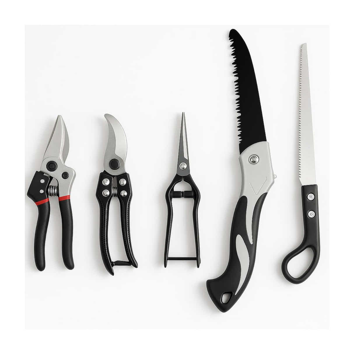 DS BS 5-Piece Gardening Tool Set | Black + Steel Color