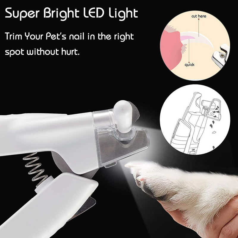 DS BS Cat Dog LED Light Nail Clippers with Nail File