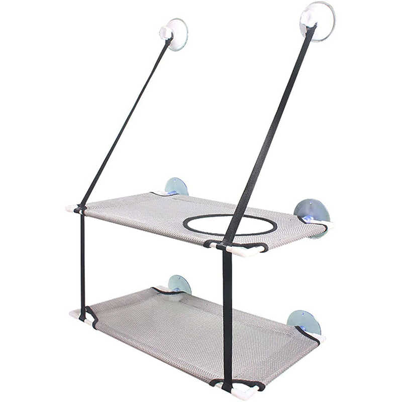 DS BS Double Layer Suction Cup Cat Window Perch Hammock
