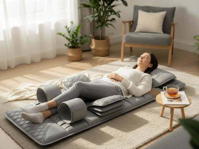 Novello Full Body Massage Mat with Air Press Calf Band - Light Grey