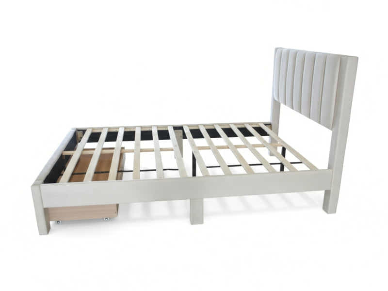 Manolo Bed Frame With Drawer - Double