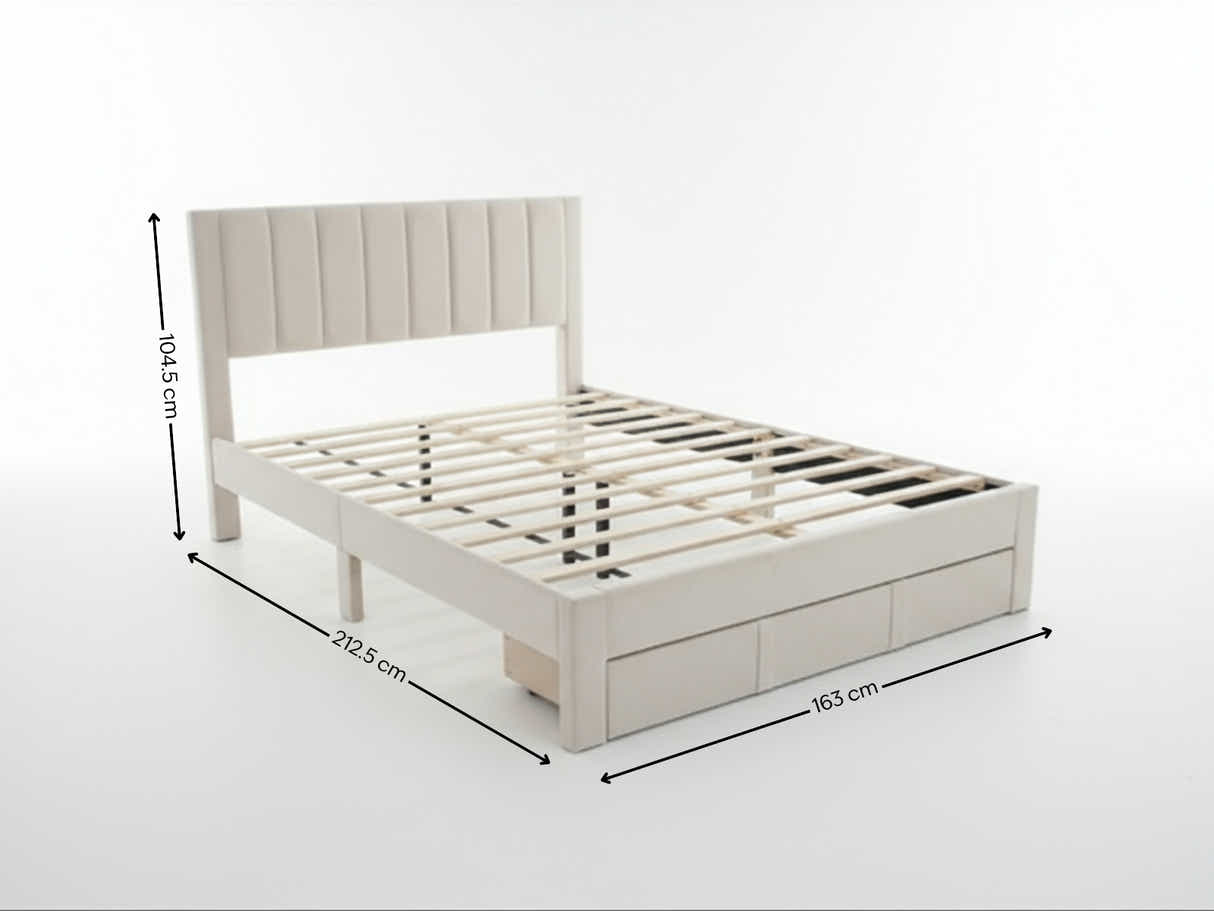 Manolo Bed Frame With Drawer - Queen