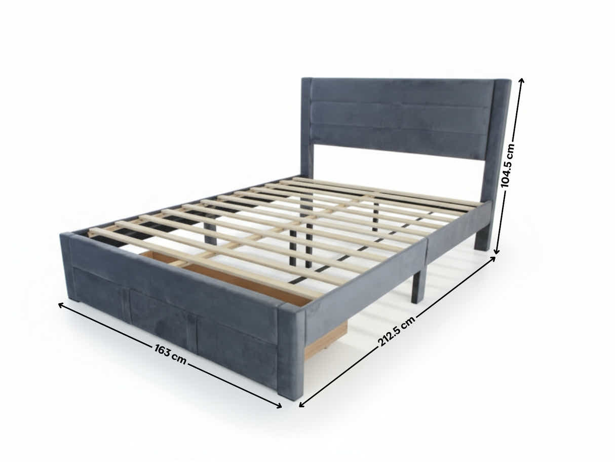 DS Heloise Bed Frame With Drawer - Queen