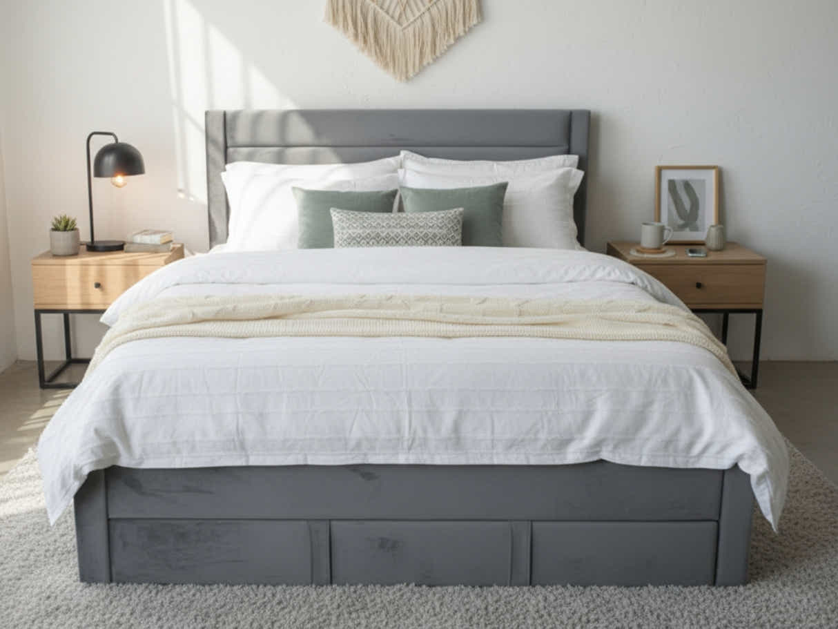 Heloise Bed Frame With Drawer - King