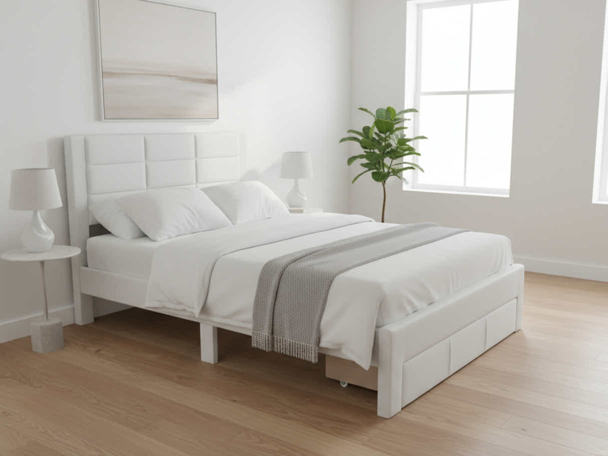 Hernan Bed Frame with Drawer - Double