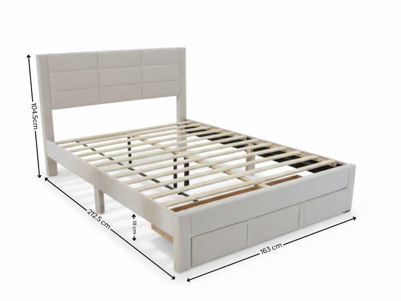 Hernan Bed Frame with Drawer - Queen