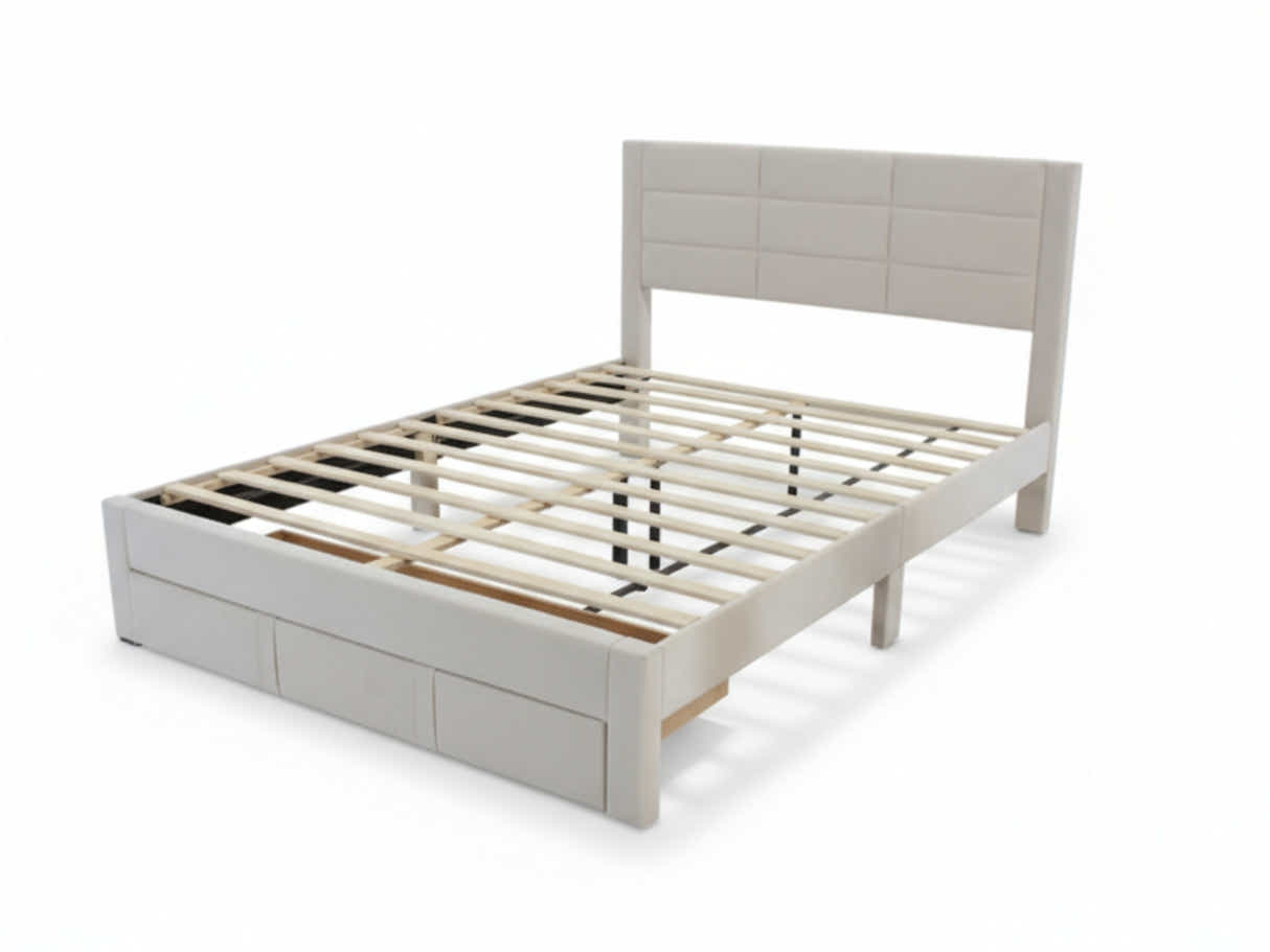 Hernan Bed Frame with Drawer & Bon21 Mattress - Queen