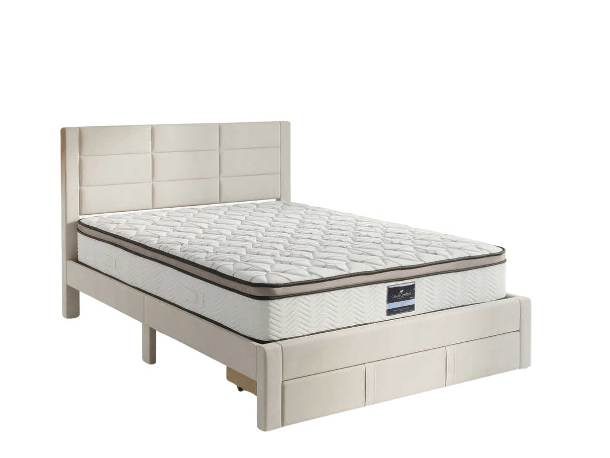 Hernan Bed Frame with Drawer & GEL30 Mattress - Queen