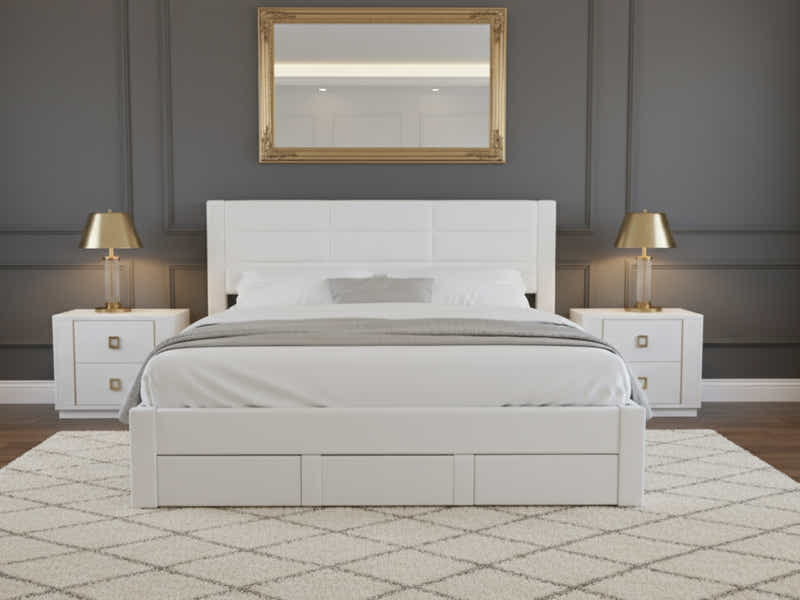 Hernan Bed Frame with Drawer - King