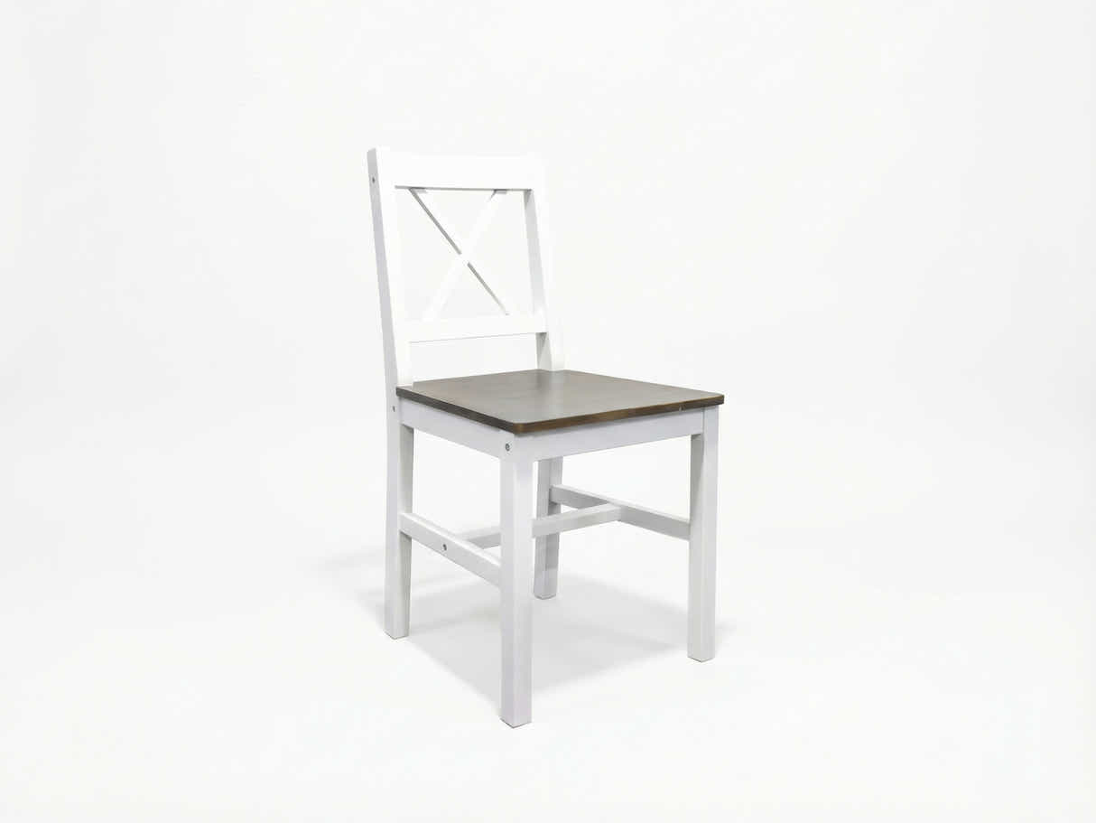 Ajax 5-Piece Dining Set - White & Teak